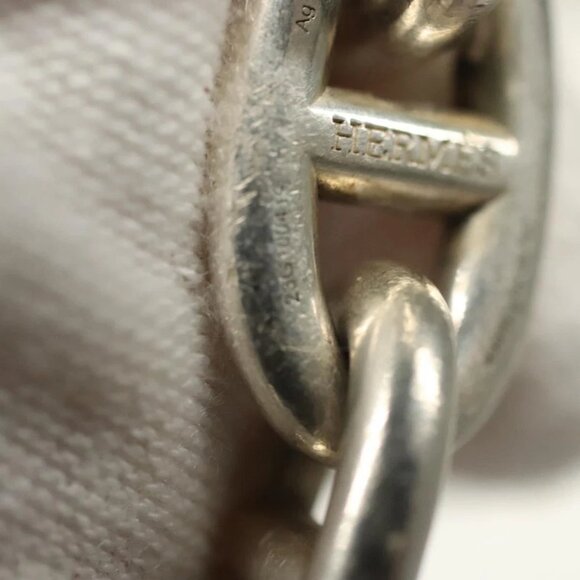 HERMES Chene Dunkle MM Bracelet Ag925 17 Links Silver Auth 135953V - Picture 7 of 13